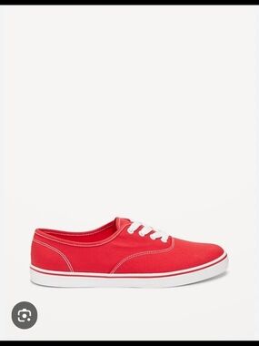 Old Navy Red Canvas Lace-Up Sneakers